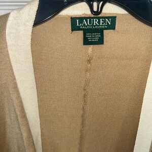 Lauren Ralph Lauren Beige and Ivory Women's open front Cardigan
